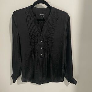 DKNY black silky shirt